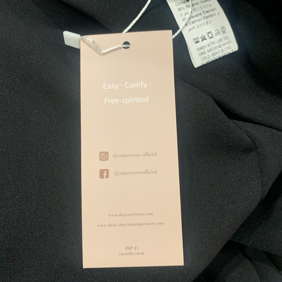 Emery Rose Black Elastic Waist Die Cut Ankle Leggings Women's Size Small - Picture 8 of 8